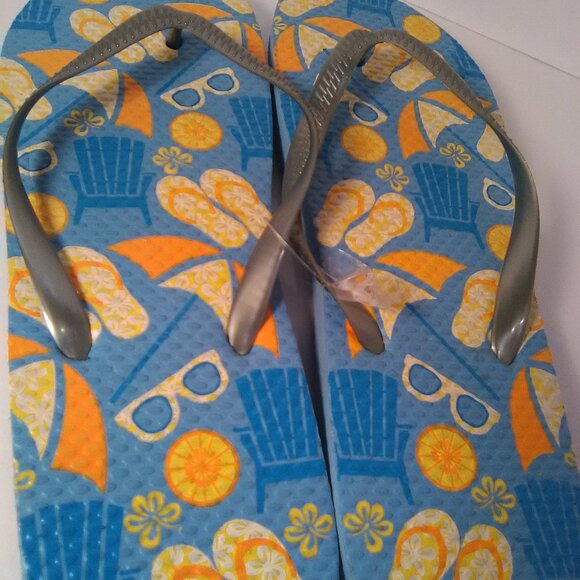 Juncture Women's Flip Flop Sandals Color Blue/Gray Size M 7/8 NWOT - Picture 4 of 6